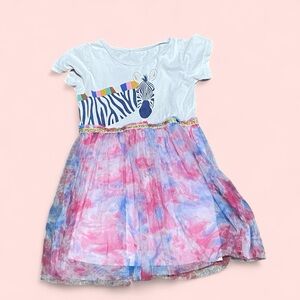 Girls Tulle Dress Birthday Princess Party Girls Summer Causal Tutu Dress Zebra